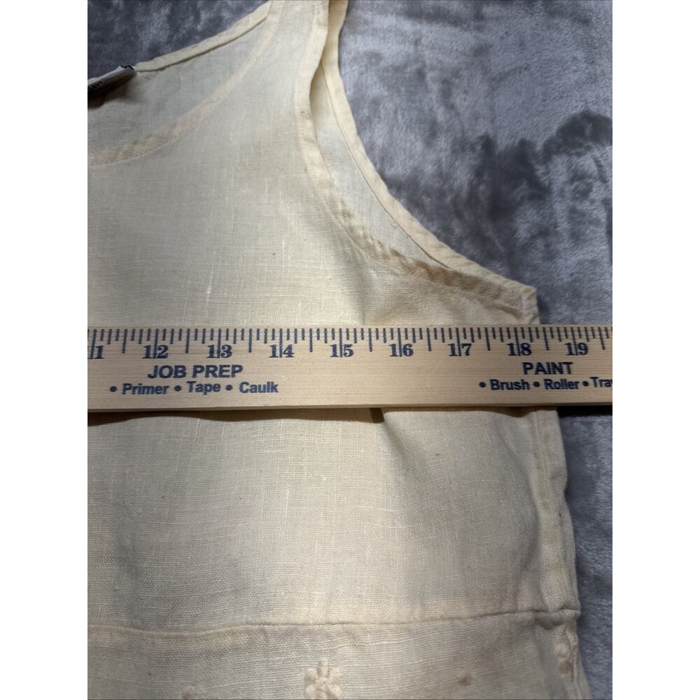 Aly Wear Linen Dress Womens Small Pale Yellow Lagenlook Cottagecore Minimalist - Picture 9 of 11